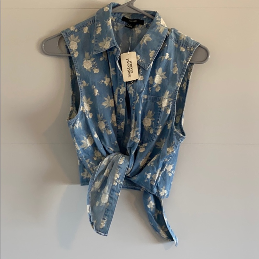 Denim Floral Crop/Tank